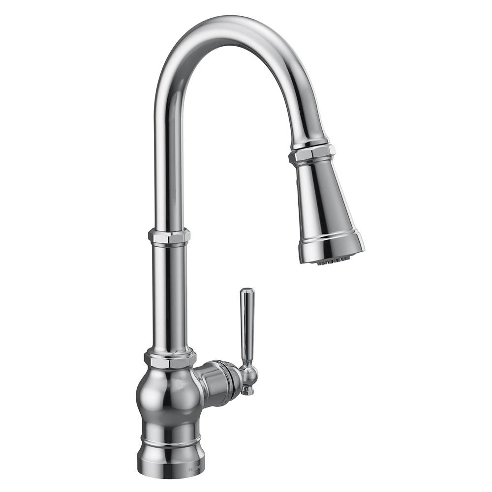 Moen Paterson One-Handle Pull-down Kitchen Faucet with Power Boost, Includes Interchangeable Handle, Chrome