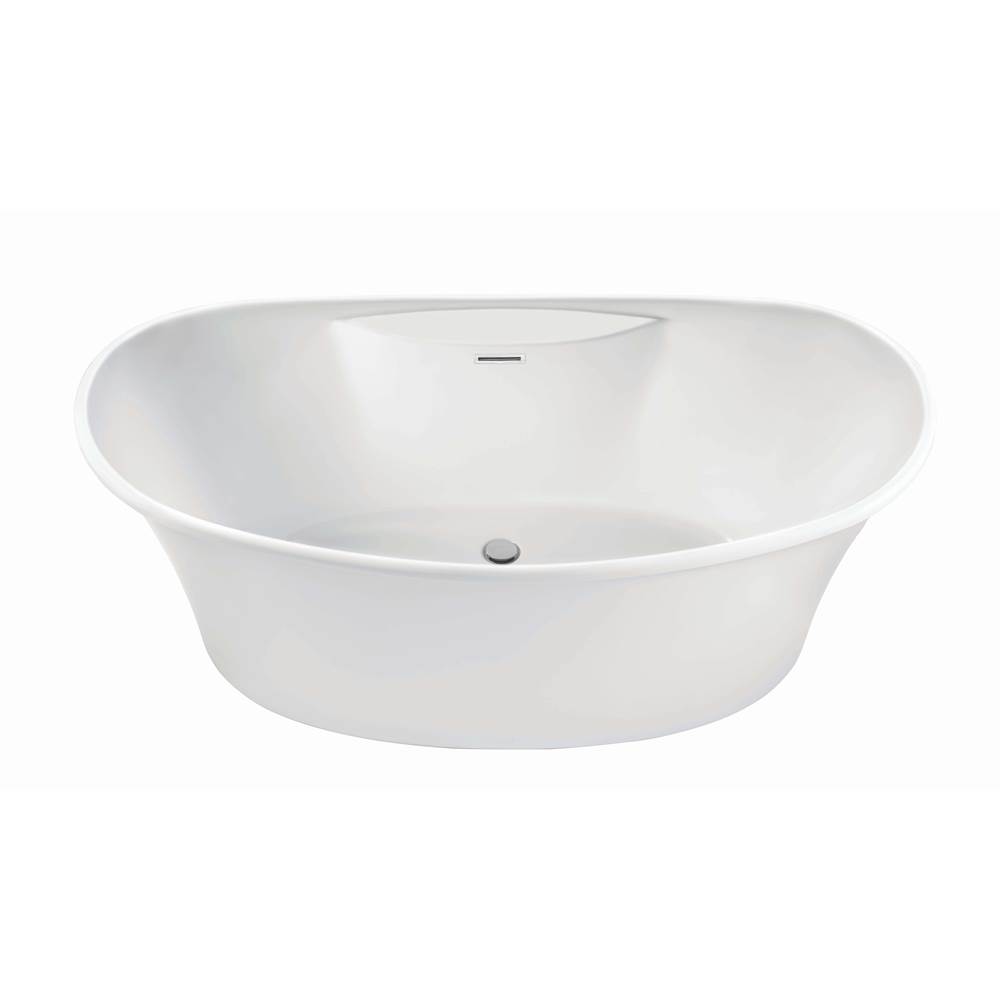 MTI Baths Loretta Dolomatte Freestanding Faucet Deck Soaker - White (66.5X36)