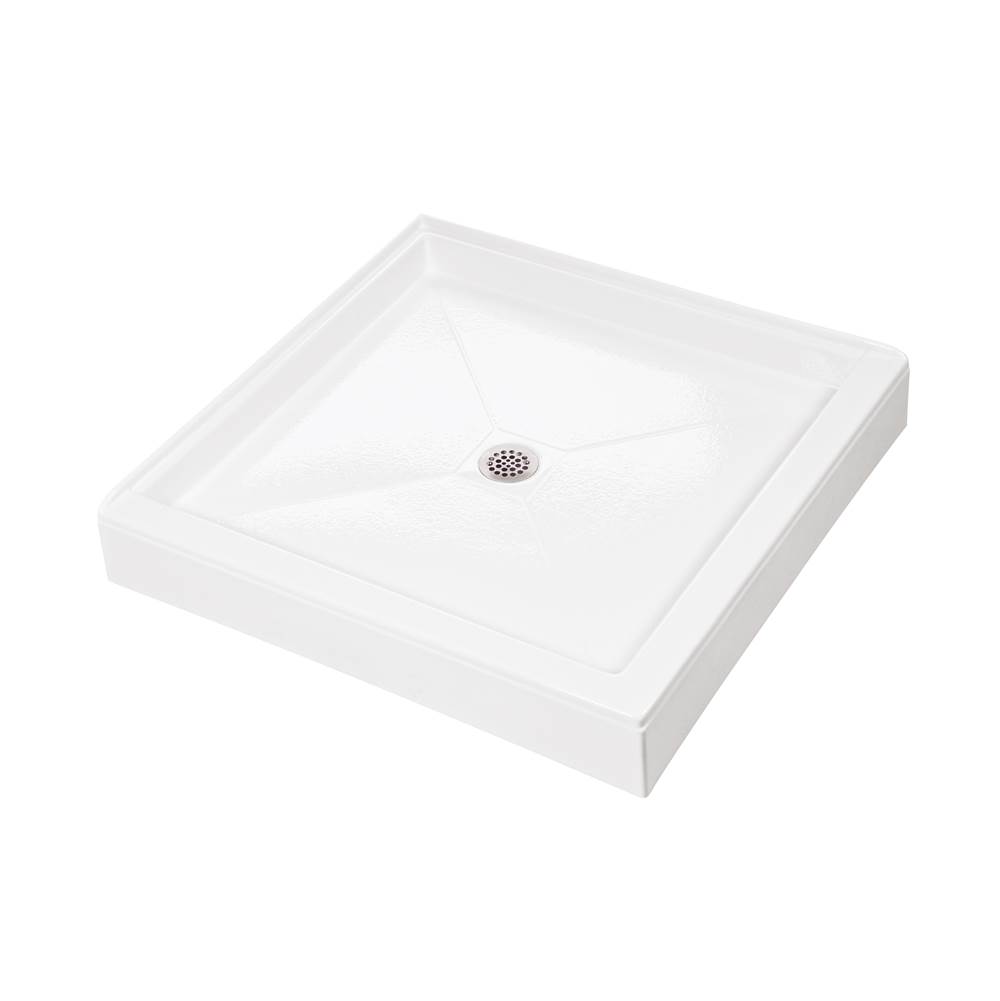 MTI Baths 3236 Acrylic Cxl Center Drain Dual 2-Sided Integral Tile Flange - White