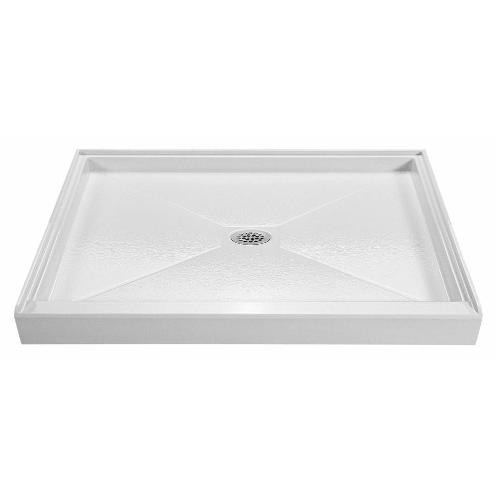 MTI Baths 4236 Acrylic Cxl Center Drain 42'' Threshold 3-Sided Integral Tile Flange - White