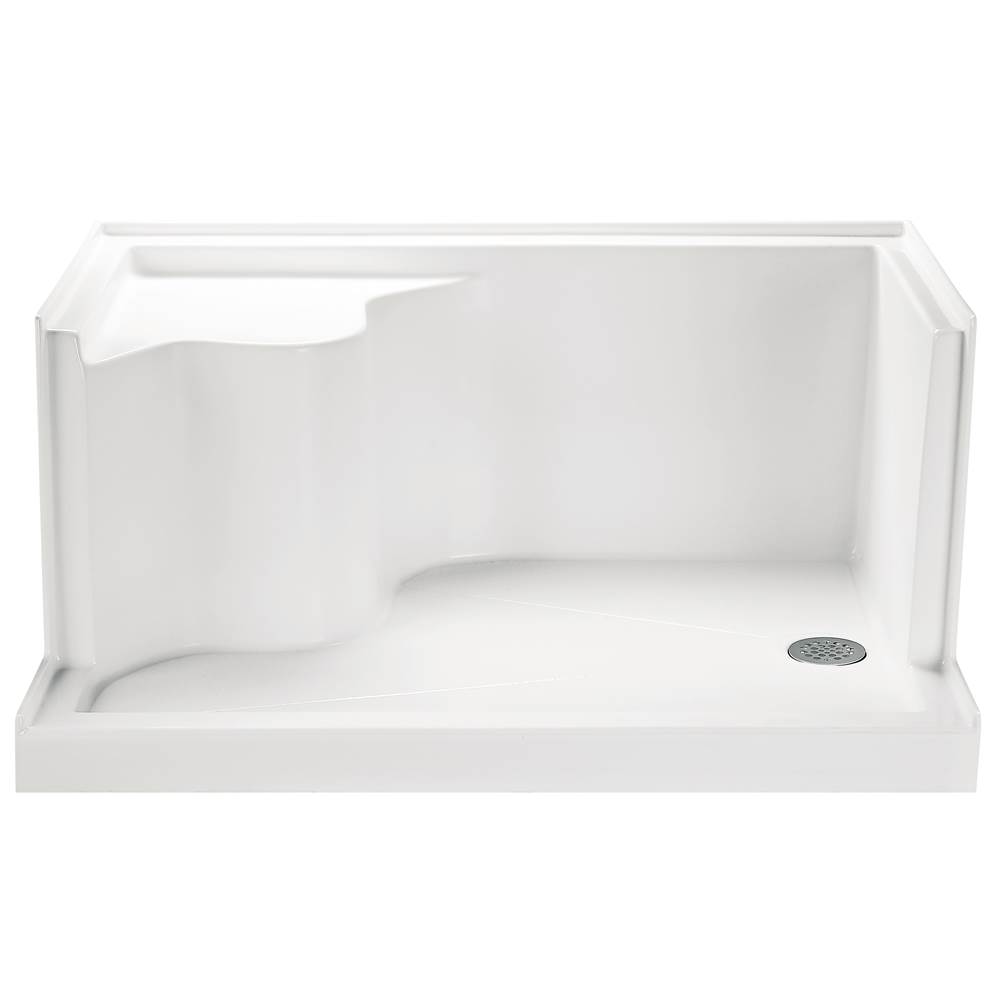 MTI Baths 4832 Acrylic Cxl Lh Drain Integral Seat/Tile Flange - White