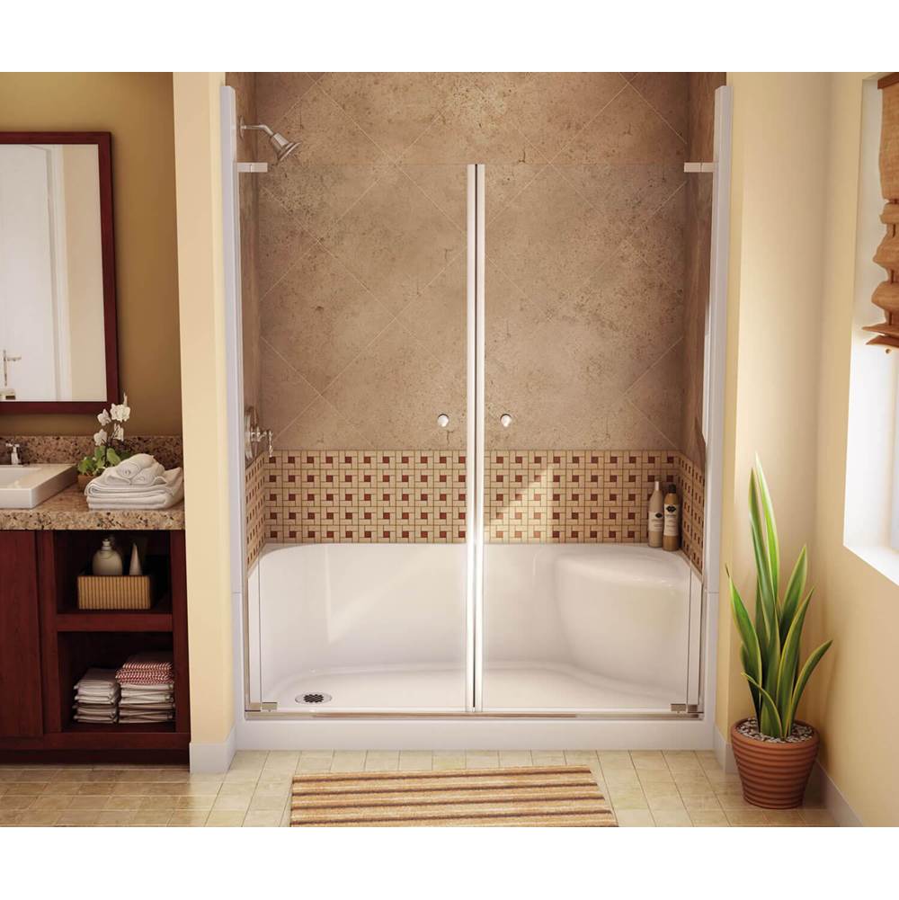 Maax SPS 3060 AcrylX Alcove Shower Base with Left-Hand Drain in White