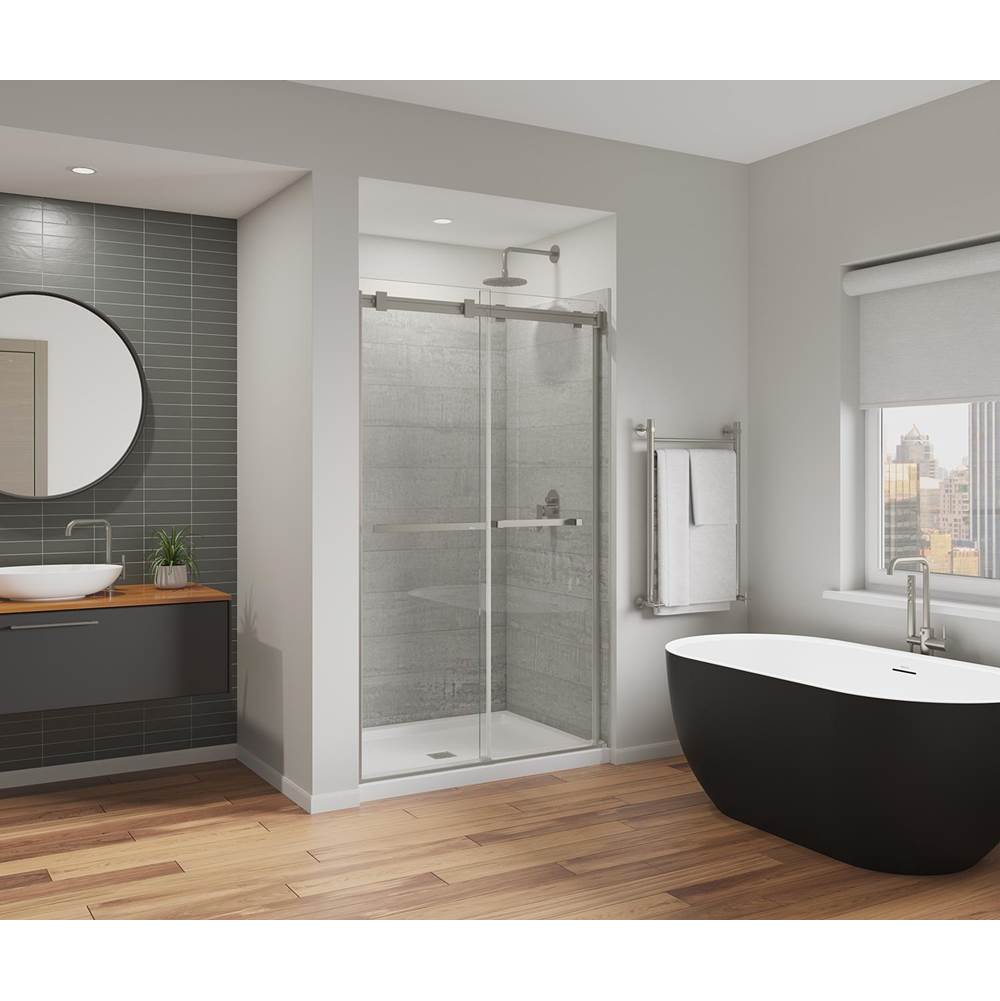 Maax Duel Alto 44-47 X 78 in. 8mm Bypass Shower Door for Alcove Installation with GlassShield® glass in Brushed Nickel