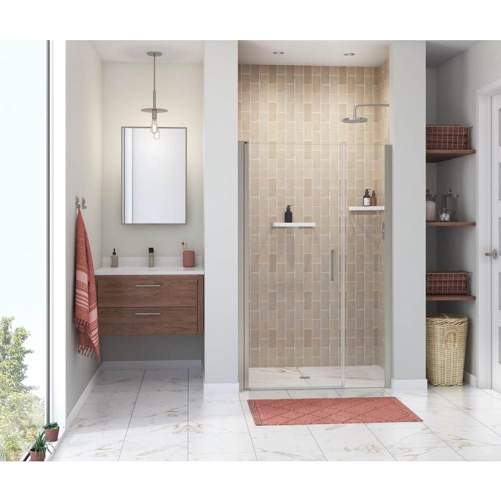 Maax Manhattan 41-43 x 68 in. 6 mm Pivot Shower Door for Alcove Installation with Clear glass & Round Handle in Brushed Nickel