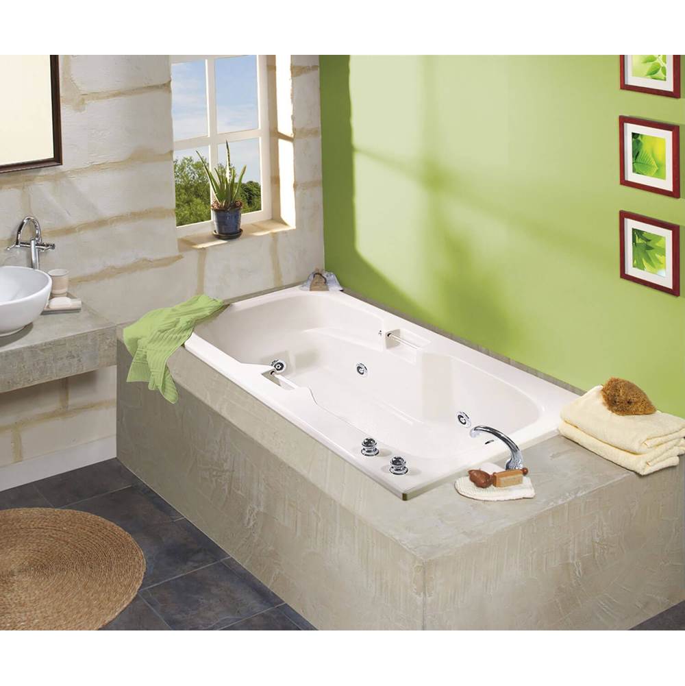 Maax Lopez 6636 Acrylic Alcove End Drain Aeroeffect Bathtub in White