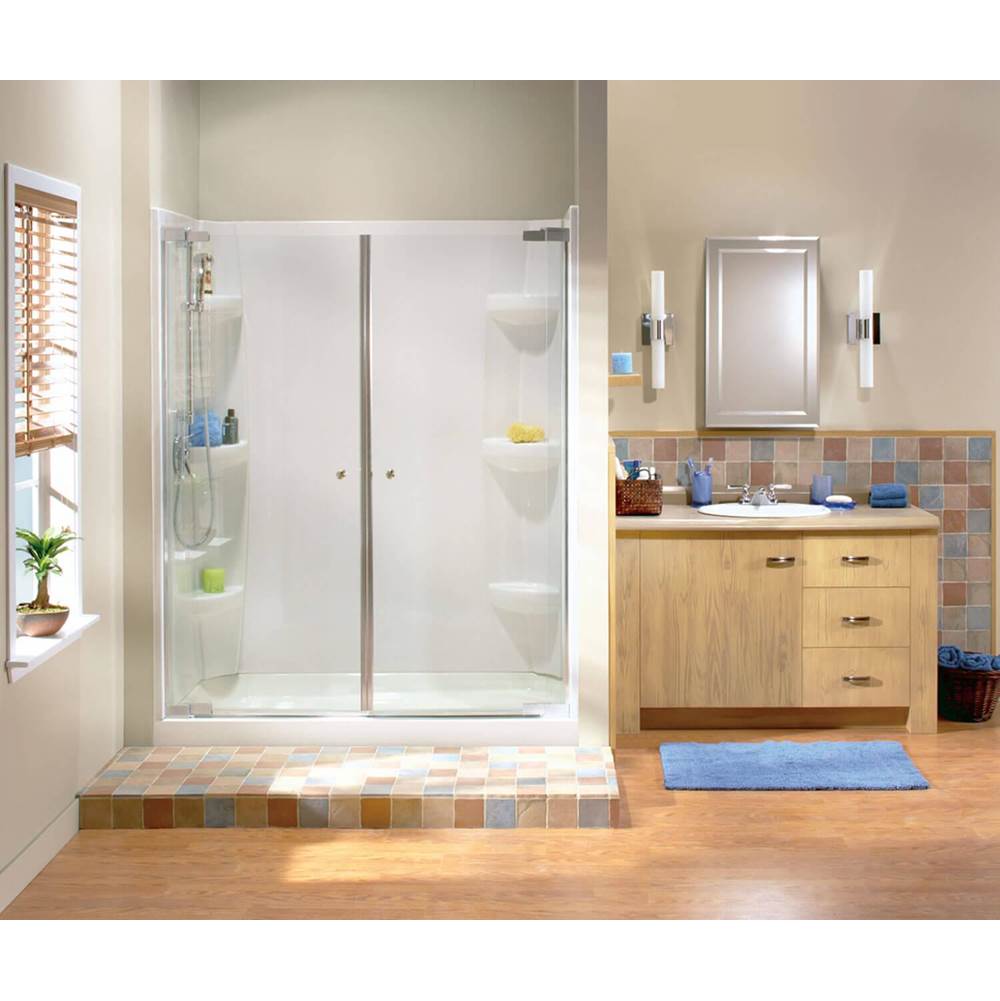 Maax Rectangular Base 4836 3 in. Acrylic Alcove Shower Base with Center Drain in White
