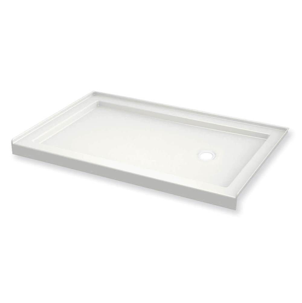 Maax B3Round 6030 Acrylic Alcove Shower Base in White with Anti-slip Bottom with Right-Hand Drain