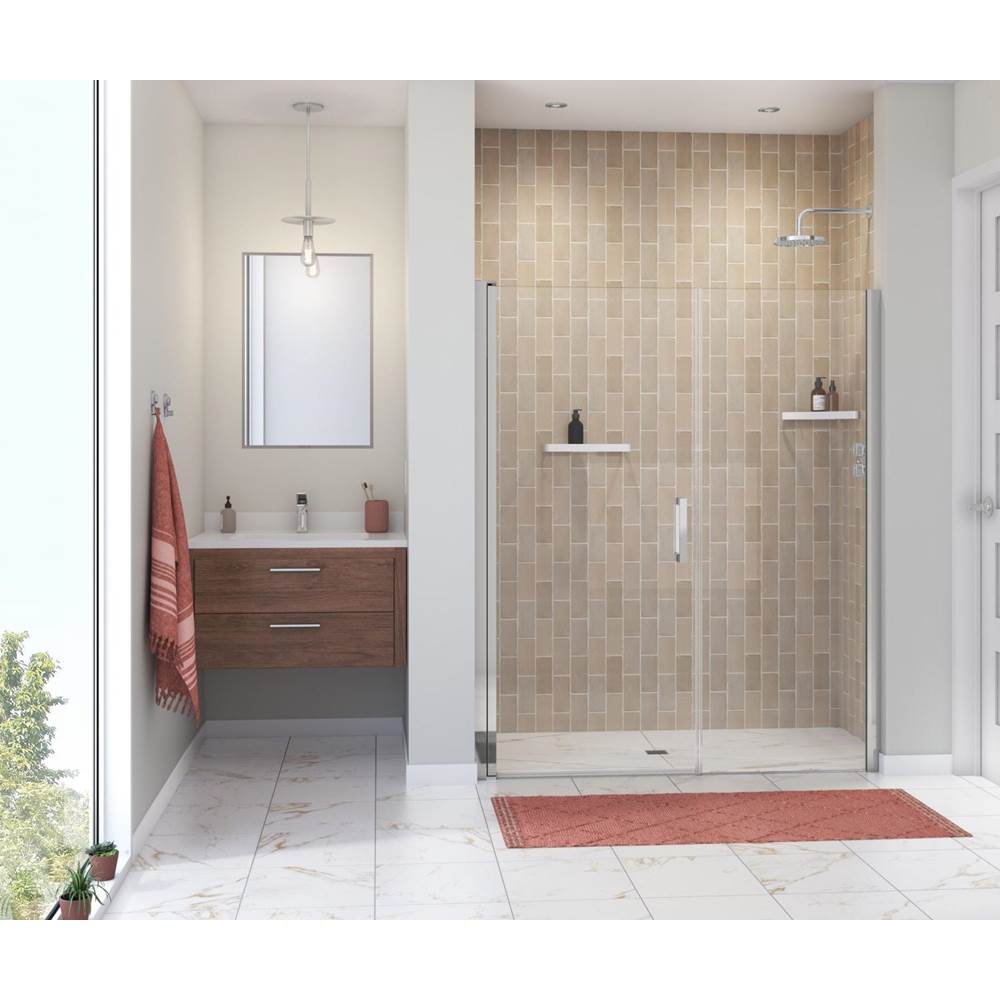 Maax Manhattan 55-57 x 68 in. 6 mm Pivot Shower Door for Alcove Installation with Clear glass & Square Handle in Chrome