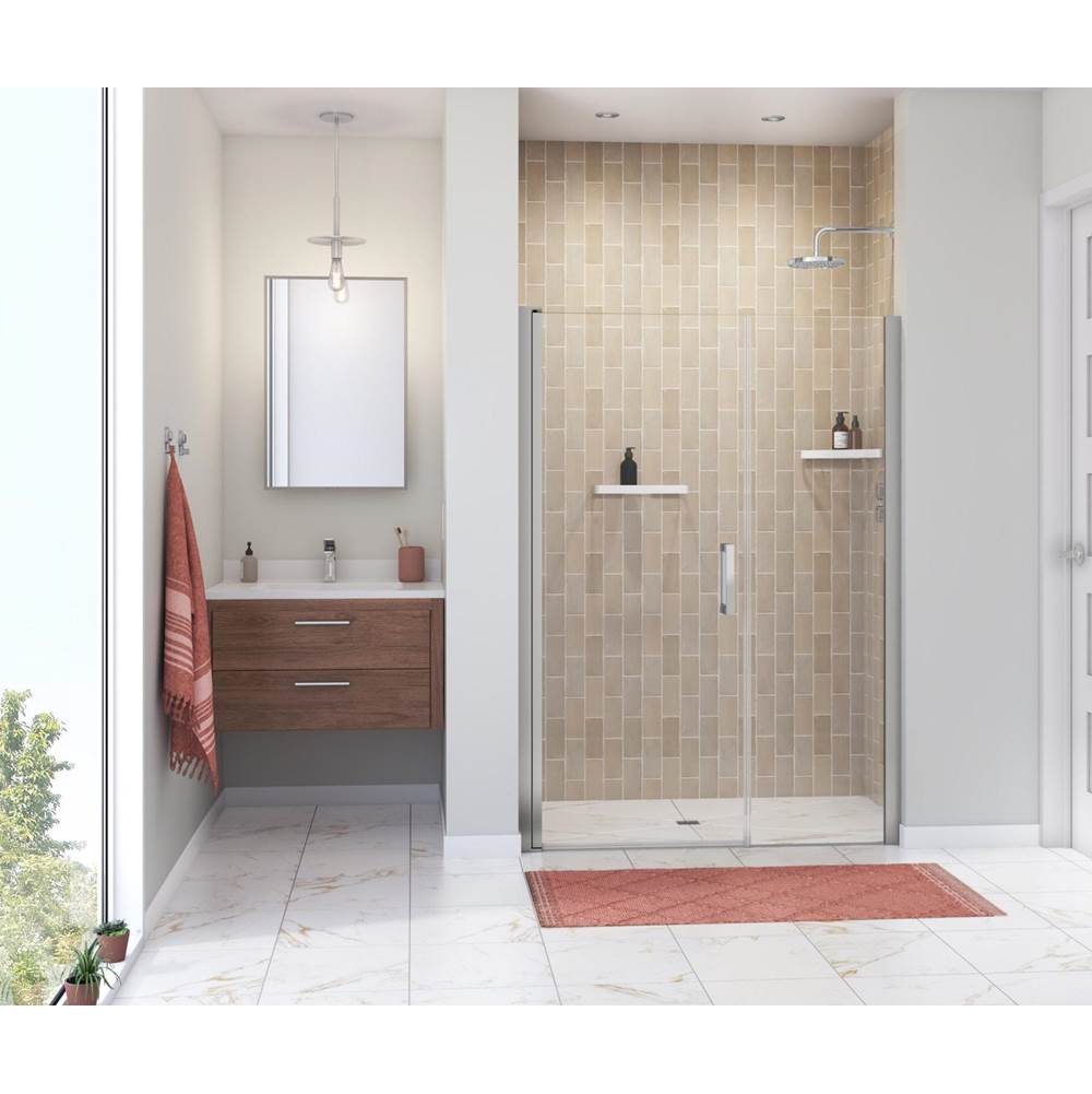 Maax Manhattan 49-51 x 68 in. 6 mm Pivot Shower Door for Alcove Installation with Clear glass & Square Handle in Chrome