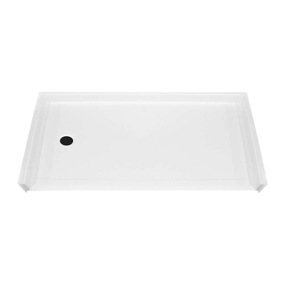 Maax MX QSI-6030-BF 1 in. AcrylX Alcove Shower Base with Left-Hand Drain in White