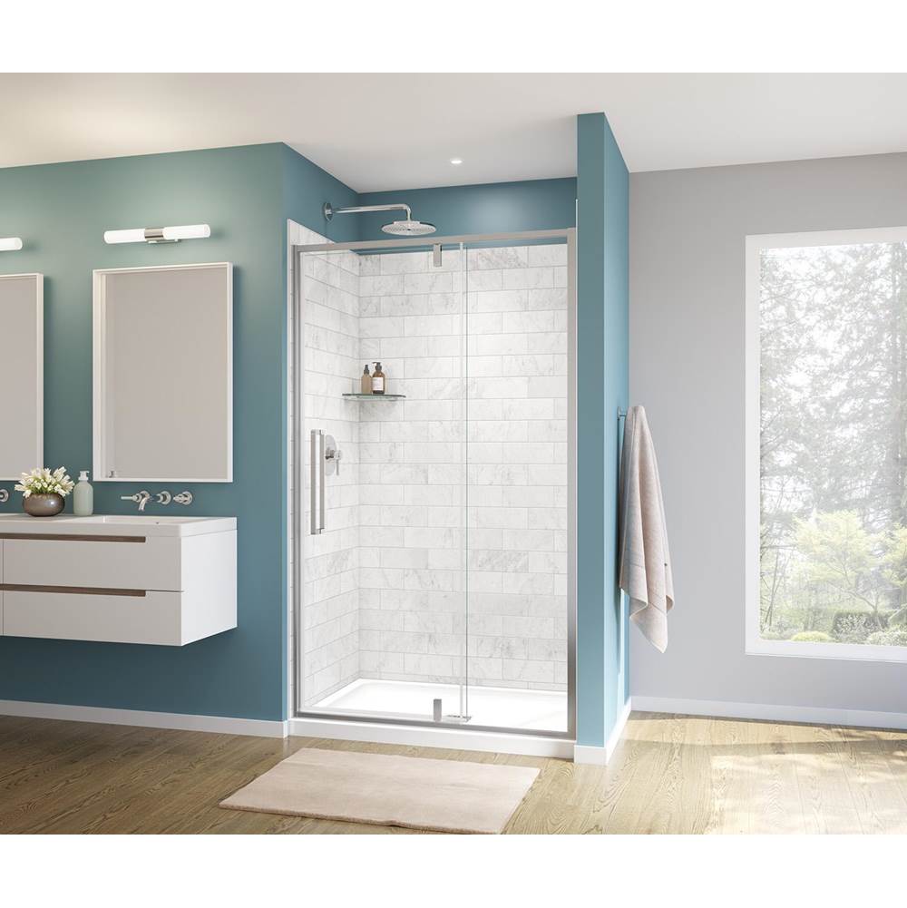 Maax Uptown 45-47 x 76 in. 8 mm Pivot Shower Door for Alcove Installation with Clear glass in Chrome