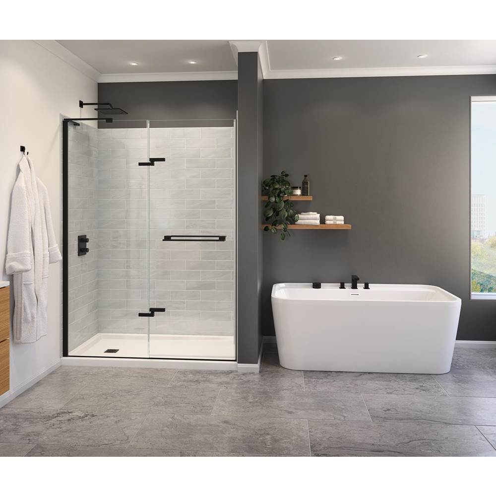 Maax Capella 78 56-59 x 78 in. 8 mm Pivot Shower Door for Alcove Installation with GlassShield® glass in Matte Black