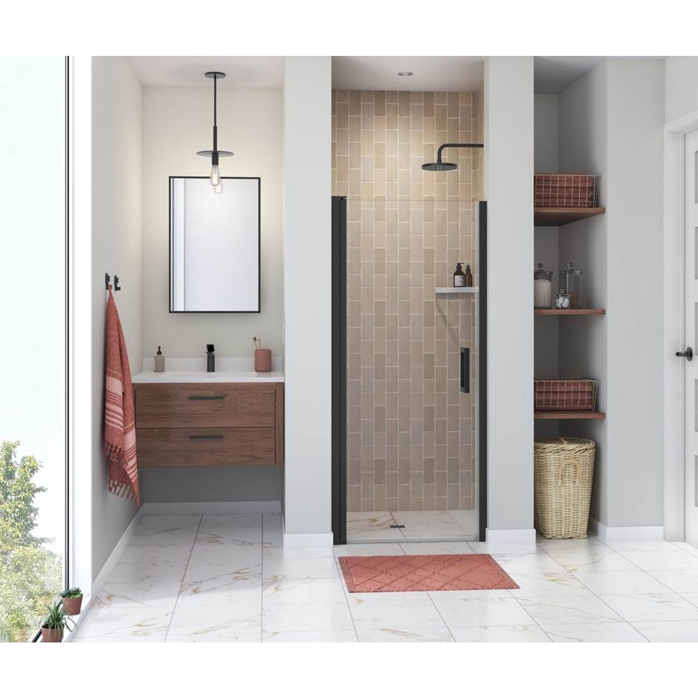 Maax Manhattan 33-35 x 68 in. 6 mm Pivot Shower Door for Alcove Installation with Clear glass & Square Handle in Matte Black