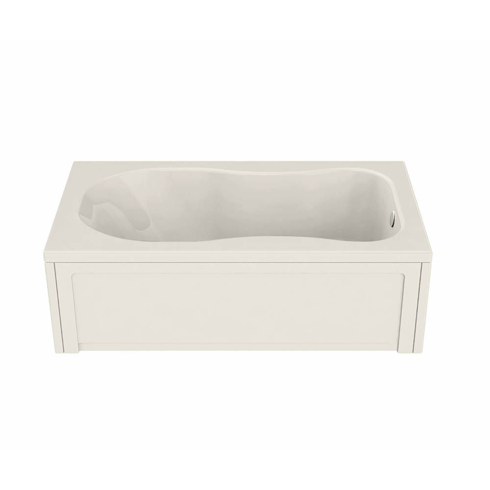 Maax Topaz 6636 Acrylic Alcove End Drain Combined Hydromax & Aerofeel Bathtub in Biscuit