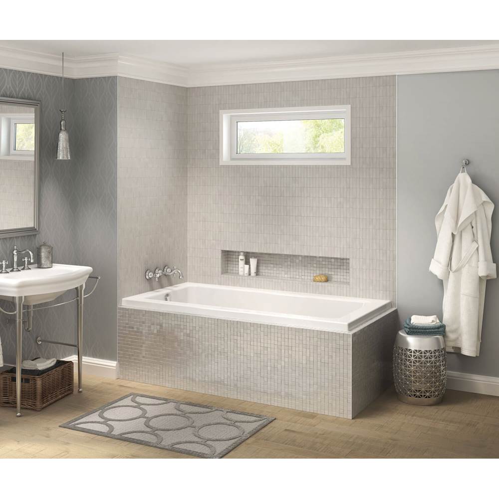 Maax Pose 6636 IF Acrylic Corner Left Right-Hand Drain Aeroeffect Bathtub in White