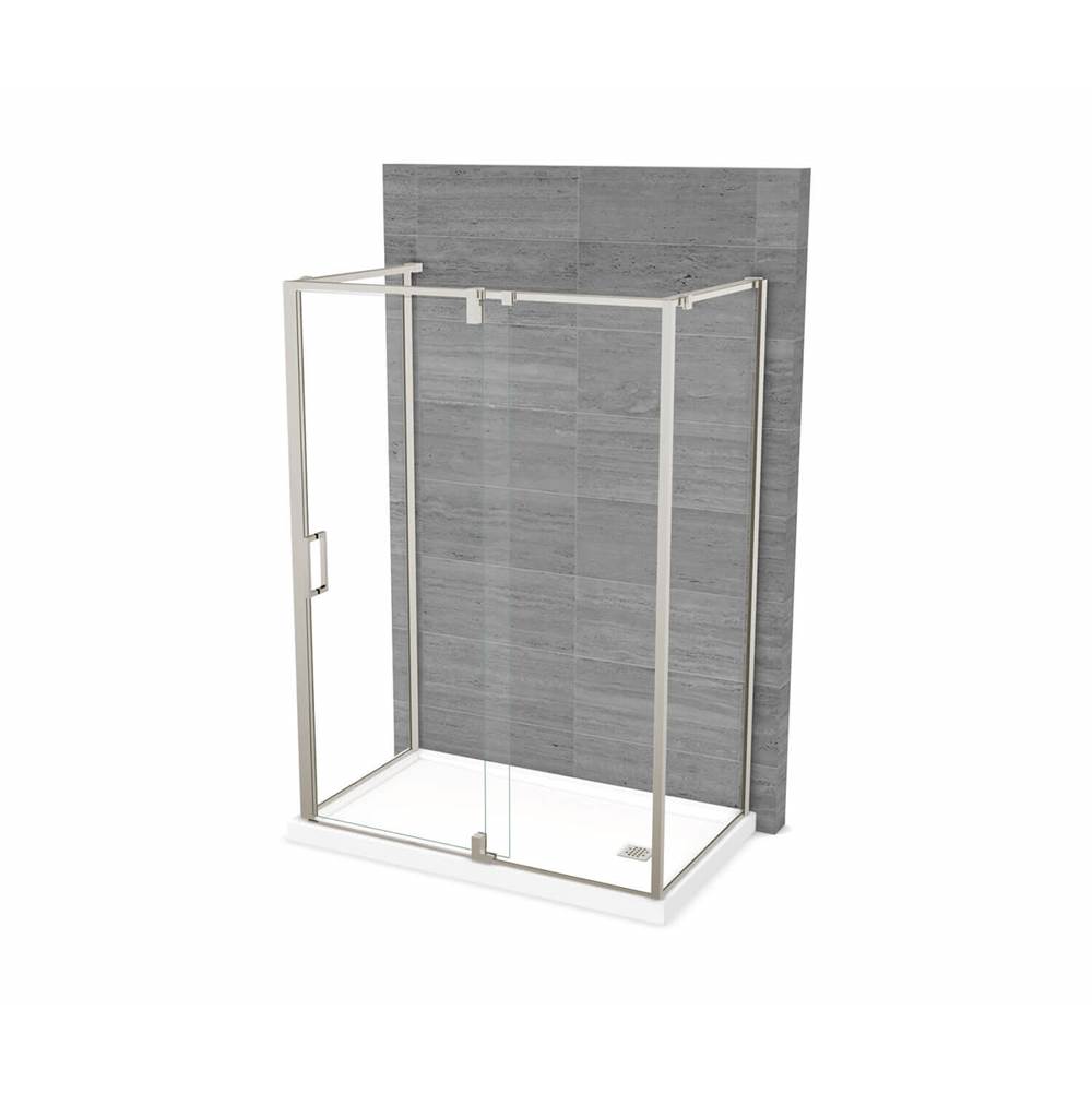 Maax ModulR 60 x 36 x 78 in. 8mm Pivot Shower Door for Wall-mount Installation with Clear glass in Brushed Nickel