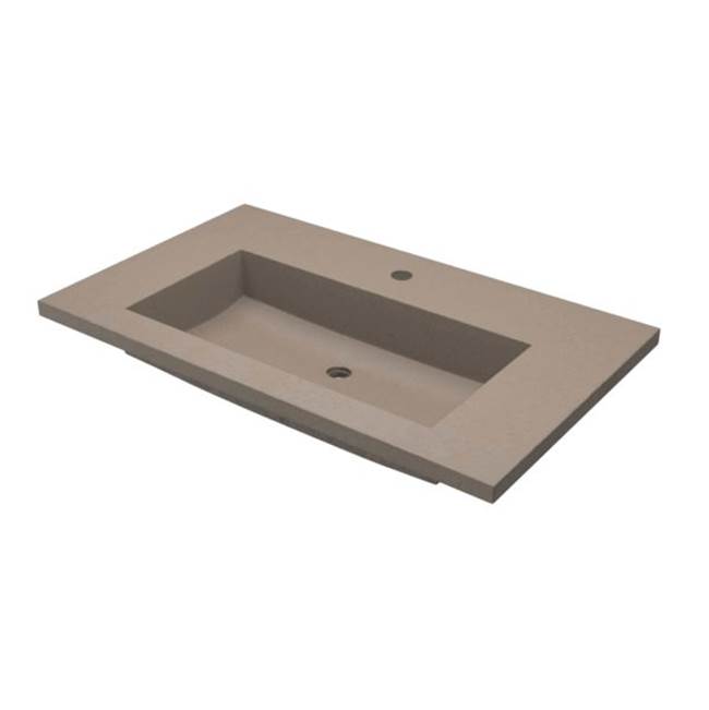 Native Trails 36'' Capistrano Vanity Top with Integral Trough in Earh - Single Faucet Cutout