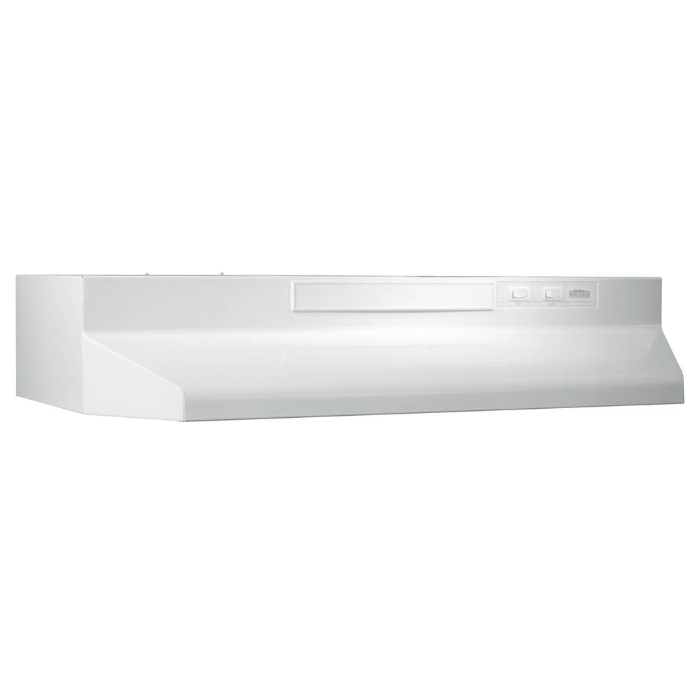 Broan Nutone 30-Inch Convertible Under-Cabinet Range Hood w/ Easy Install System, 260 Max Blower CFM, White