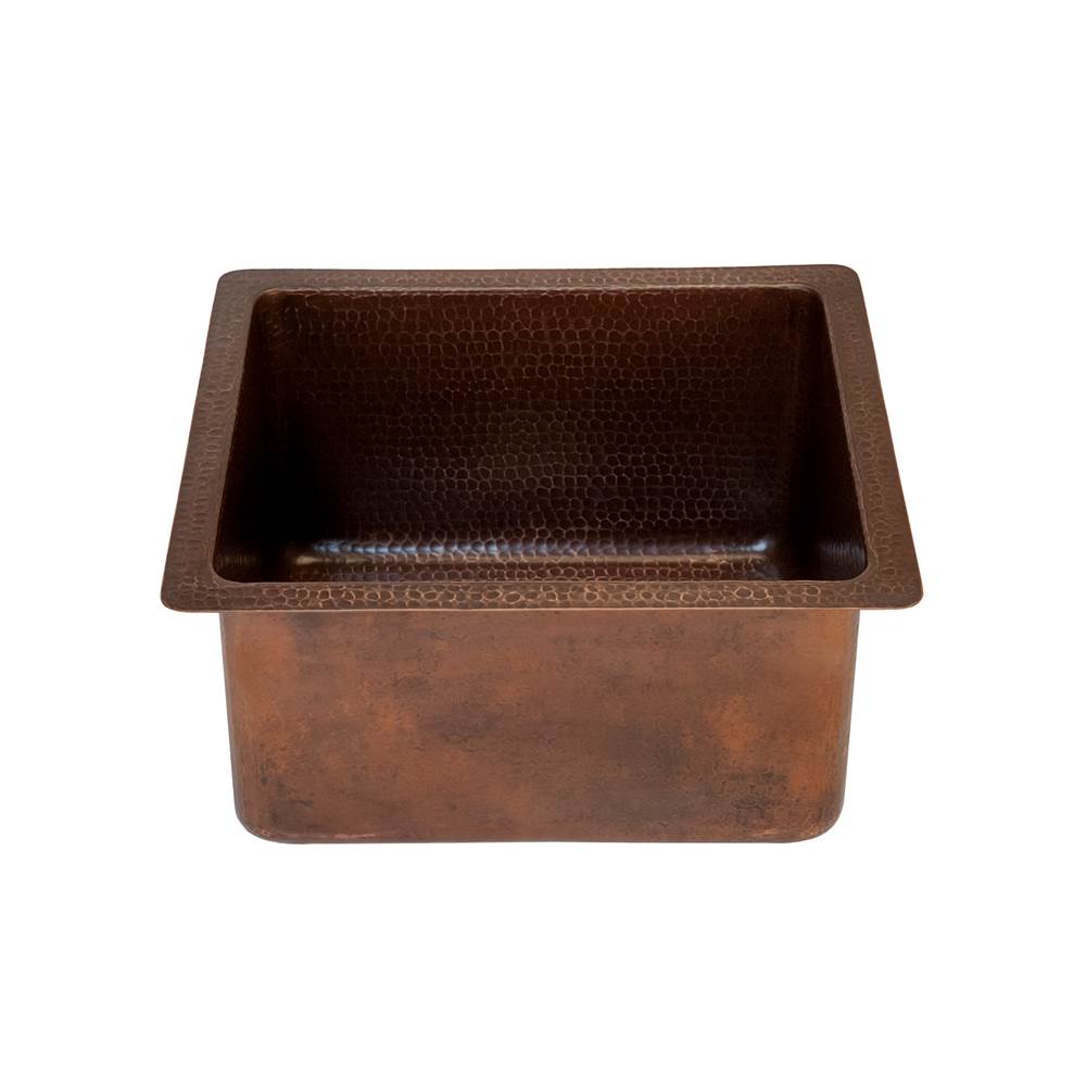 Premier Copper Products 16'' Gourmet Rectangular Hammered Copper Bar/Prep Sink