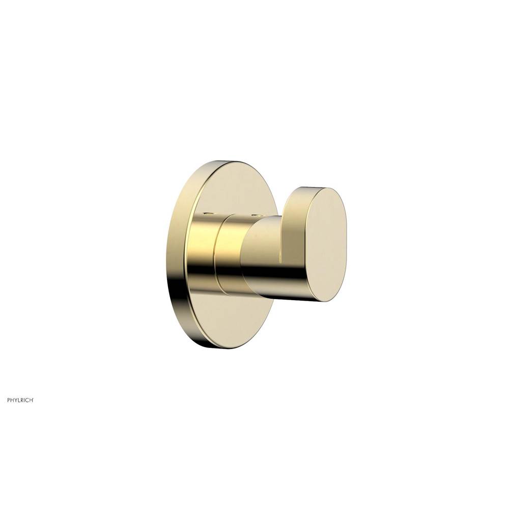Phylrich ROND Robe Hook in Polished Brass Uncoated