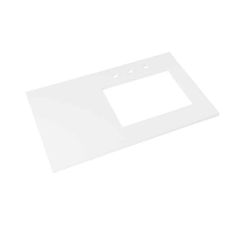 Ronbow 37'' x 22'' TechStone™ Vanity Top in Solid White - 3/4'' Thick