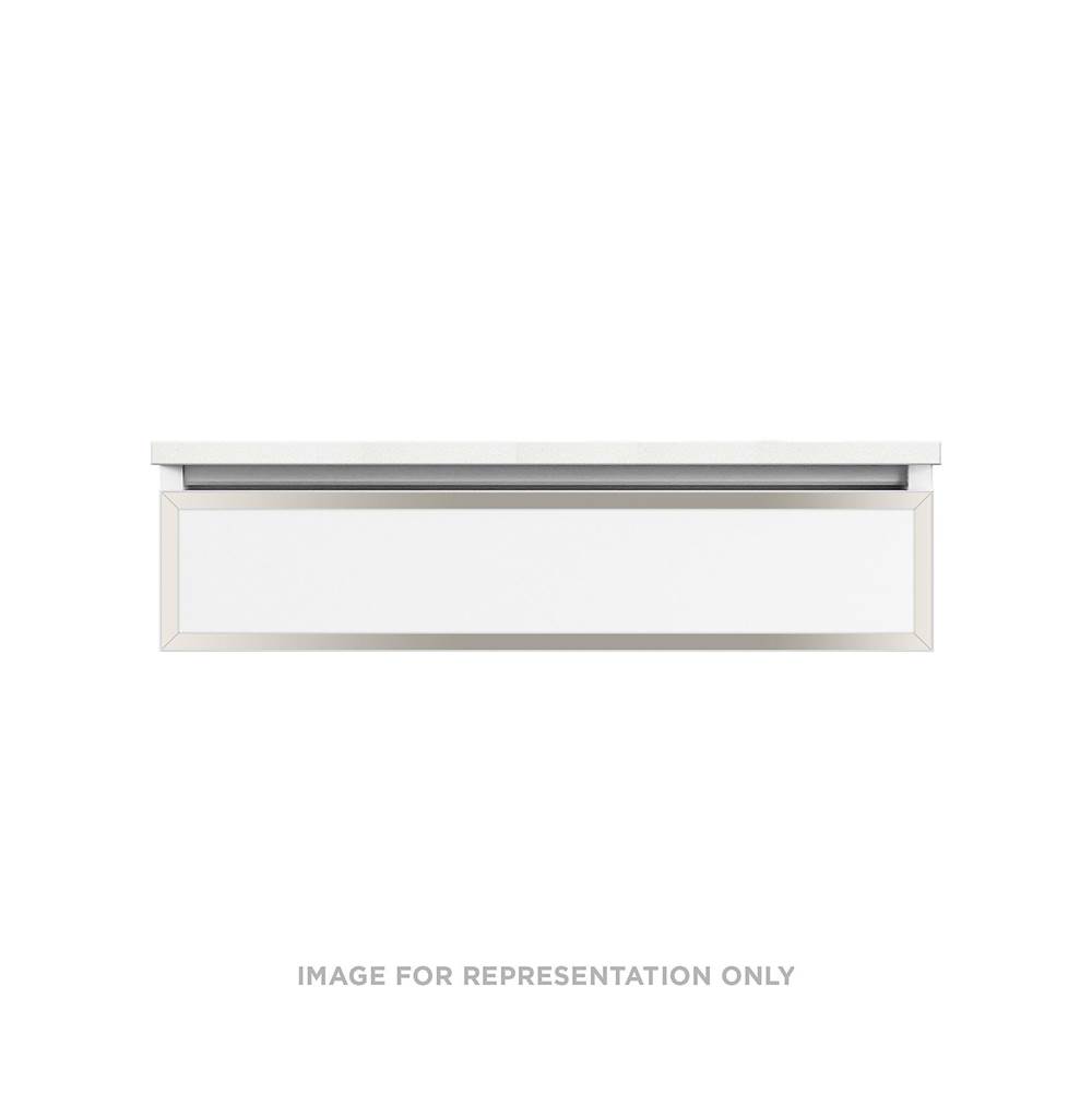 Robern Profiles Framed Vanity, 36'' x 7-1/2'' x 18'', White, Polished Nickel Frame, Tip Out Drawer, Selectable Night Light, 270