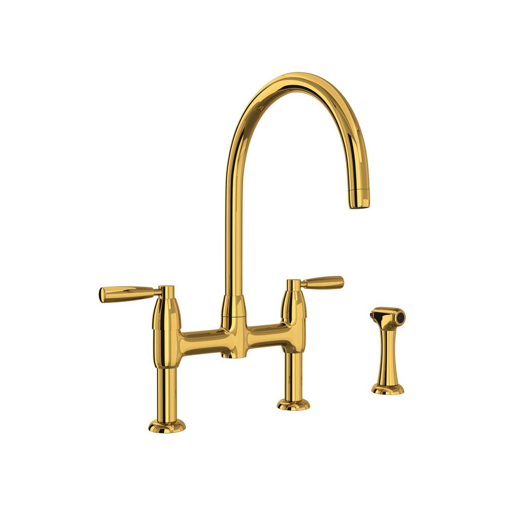 Rohl Holborn™ Bridge Kitchen Faucet With C-Spout and Side Spray