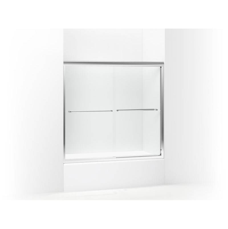 Sterling Plumbing Finesse™ Frameless sliding bath door, 55-1/2'' H x 52 - 57'' W, with 1/4'' thick Clear glass