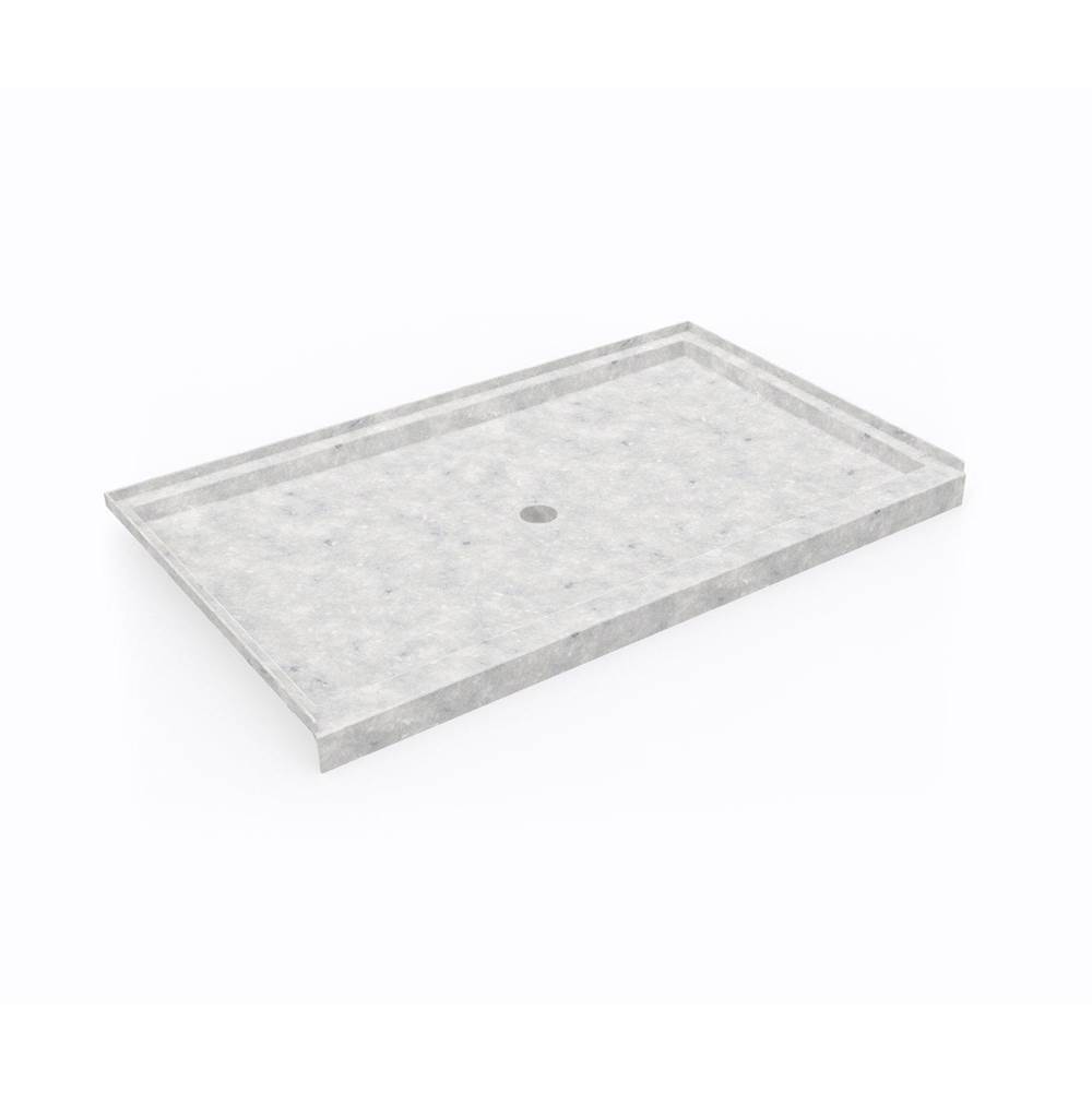 Swan SS-3660 36 x 60 Swanstone® Alcove Shower Pan with Center Drain in Ice