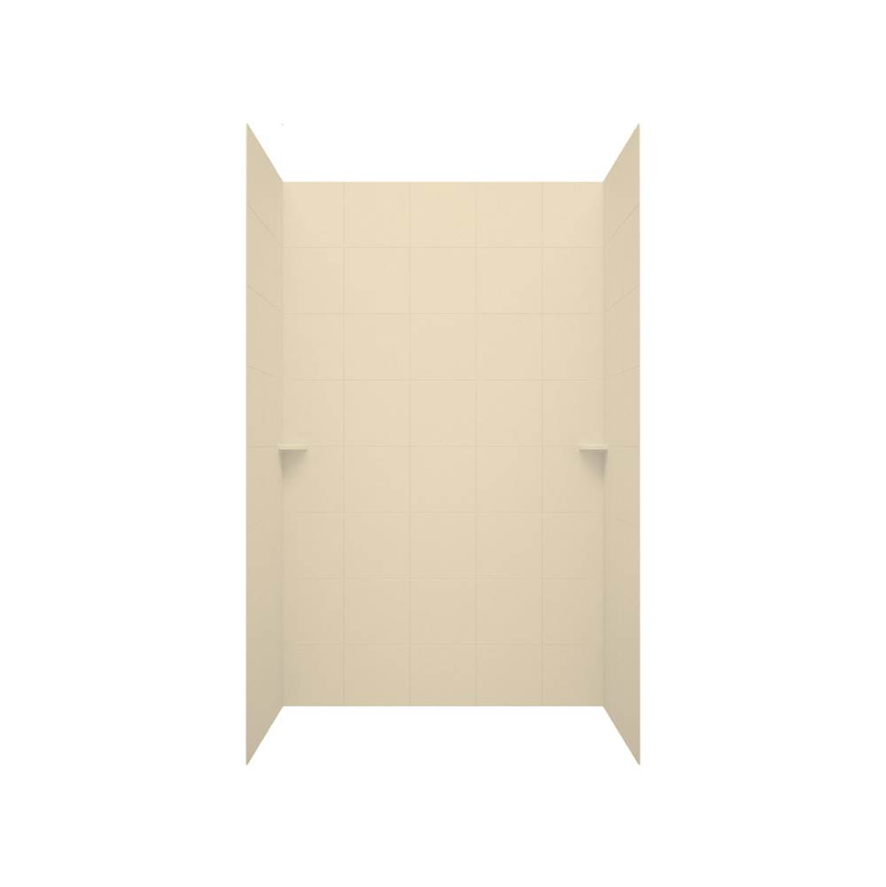 Swan SQMK72-3636 36 x 36 x 72 Swanstone® Square Tile Glue up Tub Wall Kit in Bone