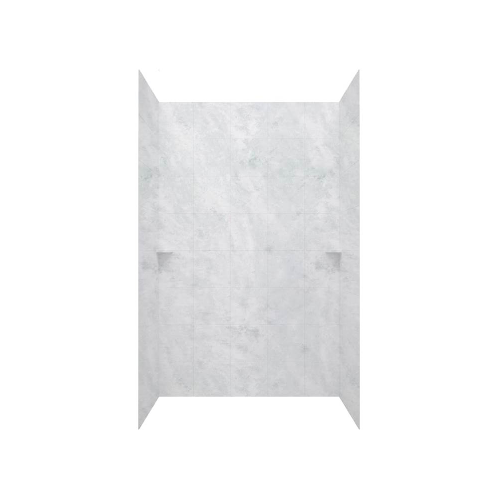 Swan SQMK96-3662 36 x 62 x 96 Swanstone® Square Tile Glue up Shower Wall Kit in Ice