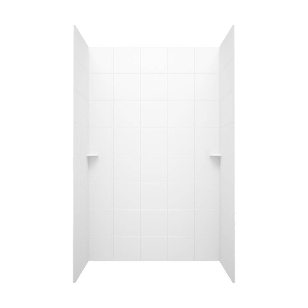 Swan SQMK72-3636 36 x 36 x 72 Swanstone Square Tile Glue up Tub Wall Kit in Carrara