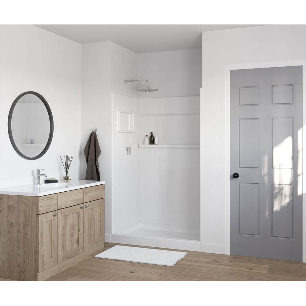 Swan SA-3636 36 x 36 x 72 Veritek Smooth Direct to Stud Shower Wall Kit in White