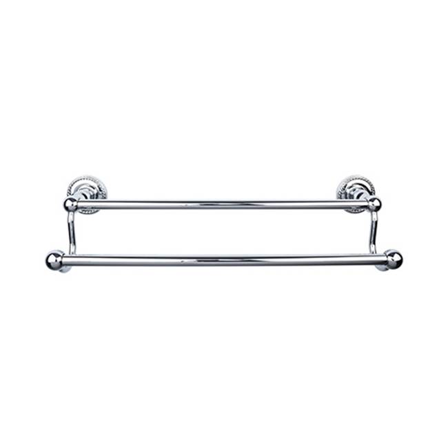 Top Knobs Edwardian Bath Towel Bar 30 In. Double - Rope Backplate Polished Chrome