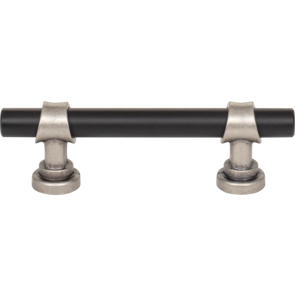 Top Knobs Bit Pull 3 Inch (c-c) Flat Black and Pewter Antique