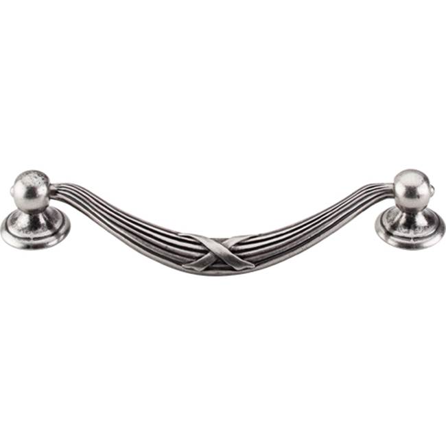 Top Knobs Ribbon and Reed Drop Pull 5 1/16 Inch (c-c) Pewter Antique