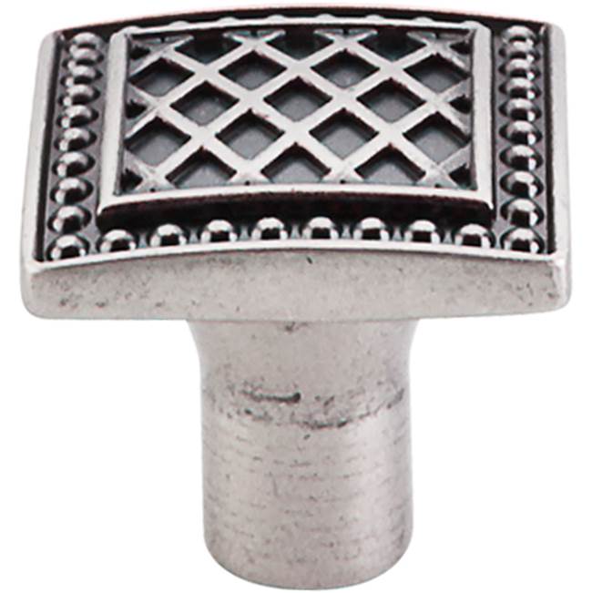 Top Knobs Trevi Square Knob 1 1/4 Inch Pewter Antique