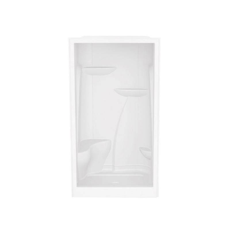Aquatic M148 48 x 36 Acrylic Alcove Center Drain One-Piece Shower in White
