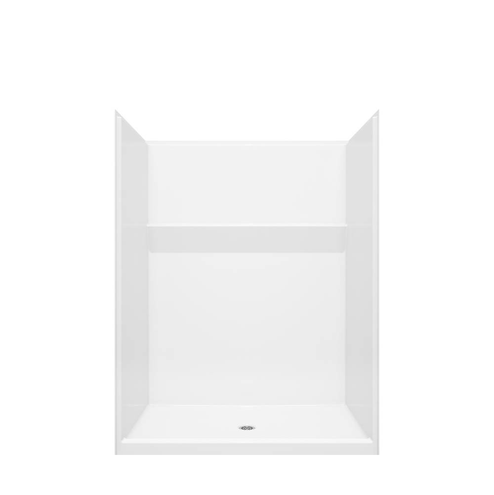 Aquatic 15836FHA 58 x 36 AcrylX Alcove Center Drain One-Piece Shower in White