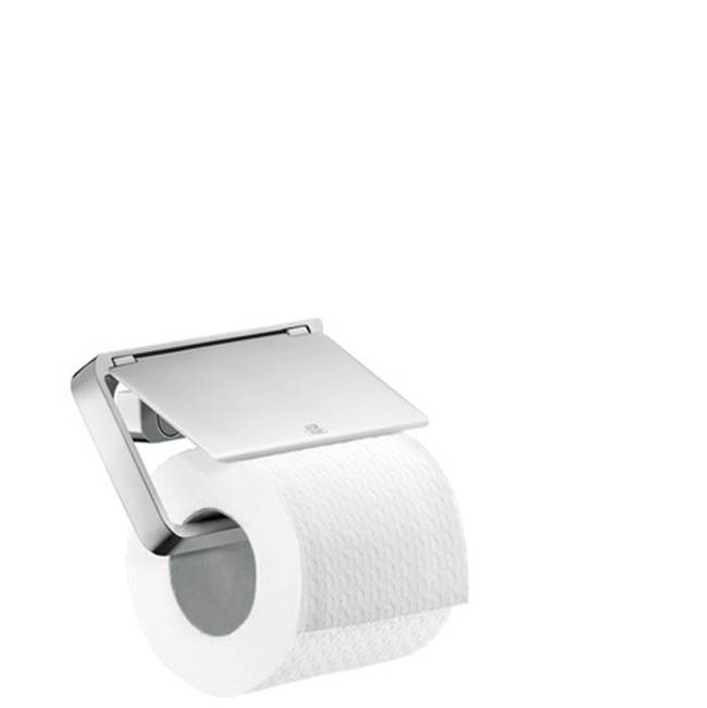 Axor Universal SoftSquare Toilet Paper Holder with Cover in Chrome