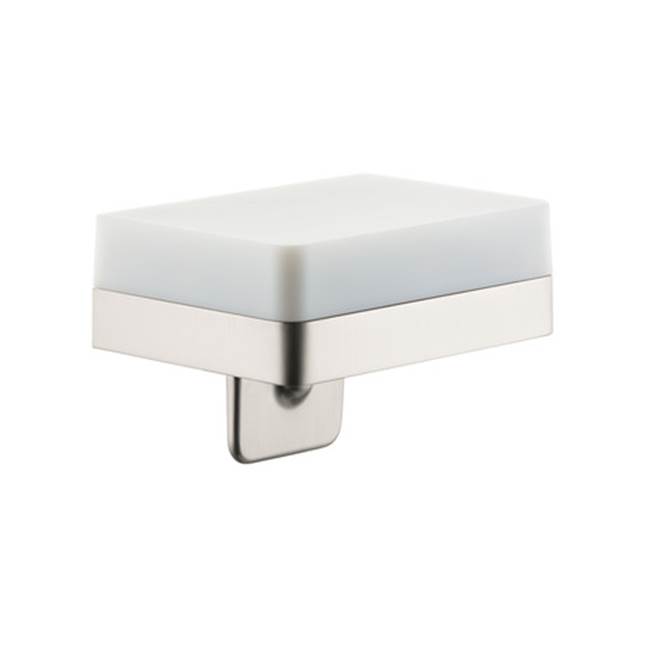 Axor Universal SoftSquare Soap Dispenser with Shelf in Brushed Nickel