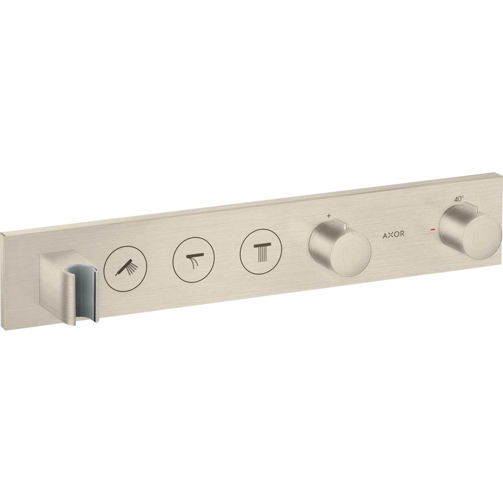 Axor ShowerSolutions Thermostatic Module Trim Select for 3Functions in Brushed Nickel