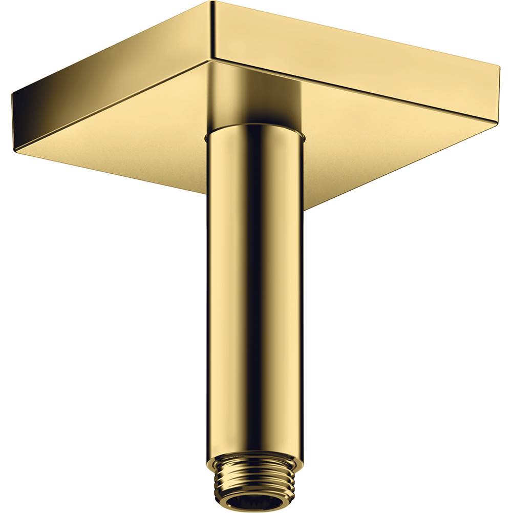 Axor ShowerSolutions Extension Pipe for Ceiling Mount Square, 4'' in Polished Gold Optic