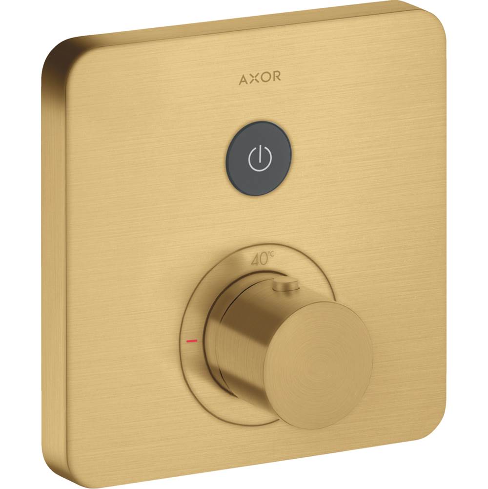 Axor ShowerSelect Thermostatic Trim SoftCube for 1 Function in Brushed Gold Optic