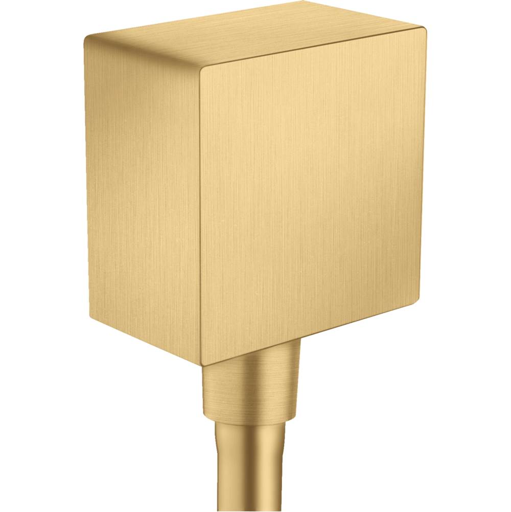Axor ShowerSolutions Wall Outlet Square with Check Valves in Brushed Gold Optic