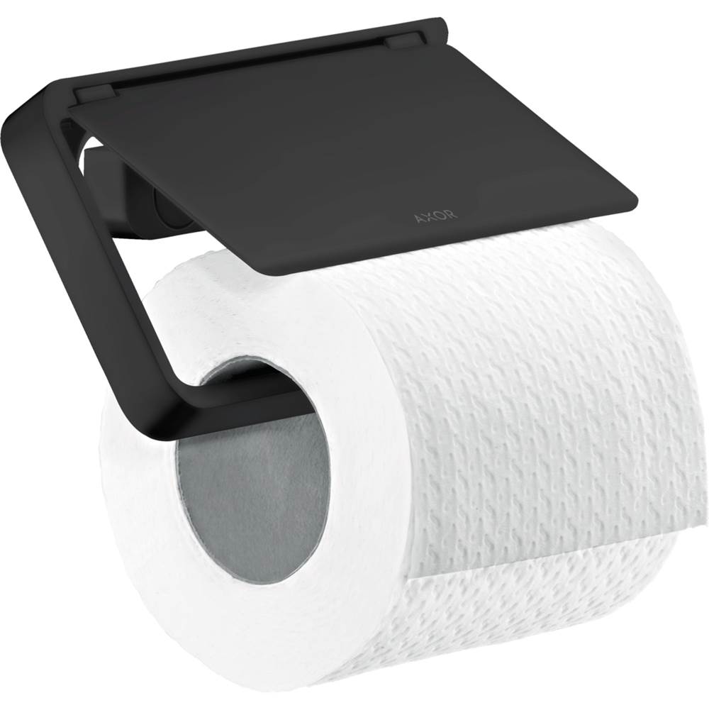Axor Universal SoftSquare Toilet Paper Holder with Cover in Matte Black