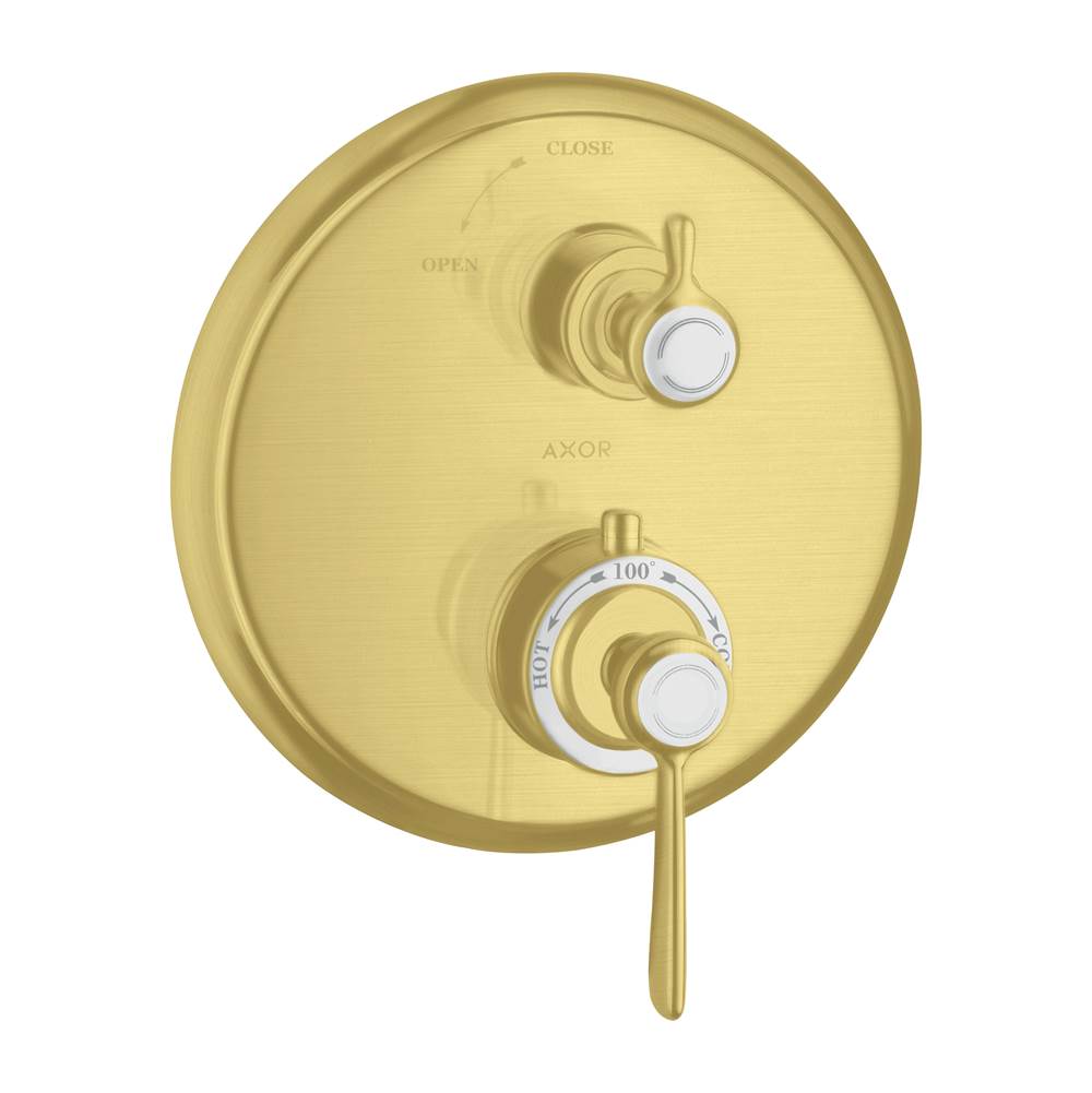 Axor Montreux Thermostatic Trim with Volume Control in Brushed Gold Optic