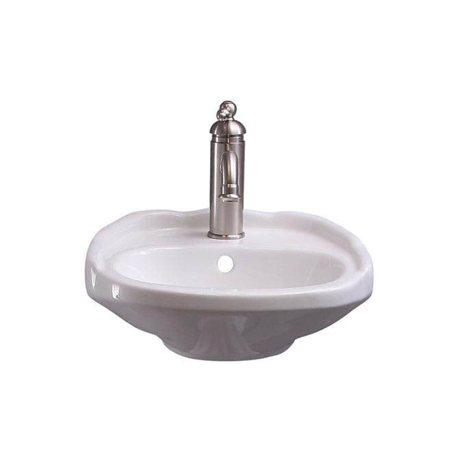 Barclay Silvi 15'' Wall Hung w/Overflow1 Faucet Hole, White