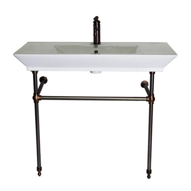 Barclay Opulence Console 39-1/2'', RectBowl, 1-hole, White, ORB Stand