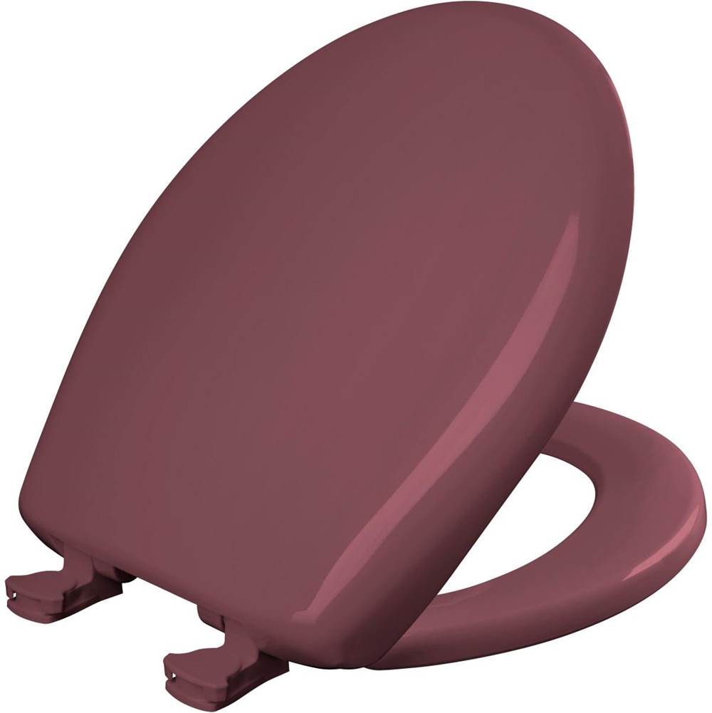 Bemis Round Plastic Toilet Seat with WhisperClose with EasyClean & Change Hinge and STA-TITE in Raspberry